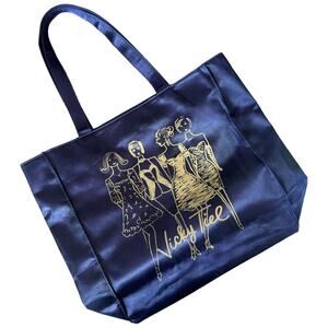 Vicky Tiel Womens Tote Bag Purple Dual Handle Square Lightweight Shopping